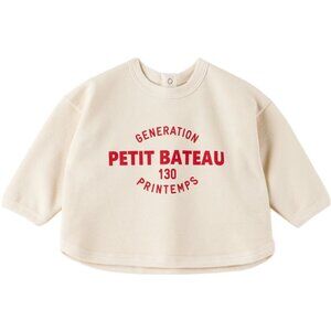 Petit Bateau Off White Printed Sweatshirt - 6M
